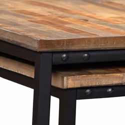 vidaXL Solid Reclaimed Teak Nesting Coffee Table Set 2 Piece Furniture Desk - Additional view 8