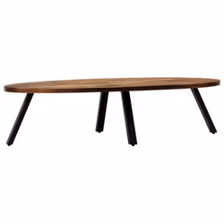 vidaXL Solid Reclaimed Teak Coffee Table Oval 120x60x30cm Home Room Furniture