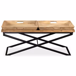 vidaXL Solid Mango Wood Coffee Table 110x55x42cm Home Living Room Furniture - Additional view 5