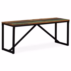 vidaXL Bench Hallway Bench Chair Entryway Stand Bench Seat Solid Mango Wood - 110 x 35 x 45 cm - Additional view 7