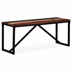 vidaXL Bench Hallway Bench Chair Entryway Stand Bench Seat Solid Mango Wood - 110 x 35 x 45 cm - Additional view 8