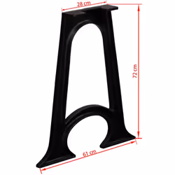 vidaXL 2x Dining Table Legs with Arched Base A-Frame Cast Iron Desk Support - Additional view 9