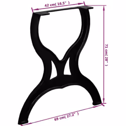 vidaXL 2x Dining Table Legs X-Frame Cast Iron Industrial Bench Desk Support - Additional view 10