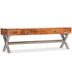 vidaXL TV Cabinet with Drawers Media Unit TV Unit TV Stand Solid Acacia Wood