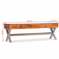 vidaXL TV Cabinet with Drawers Media Unit TV Unit TV Stand Solid Acacia Wood