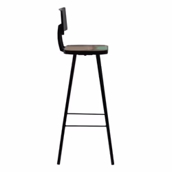 vidaXL Bar Chairs Kitchen Seat Counter Stool Multicolour Solid Reclaimed Wood - 4 pcs