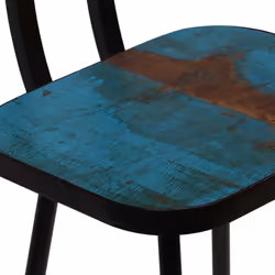 vidaXL Bar Chairs Kitchen Seat Counter Stool Multicolour Solid Reclaimed Wood - 4 pcs - Additional view 4