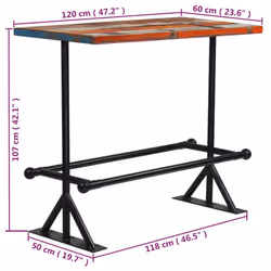 vidaXL Bar Set Kitchen Dining Table and Chair Multicolour Solid Reclaimed Wood - 5 piece