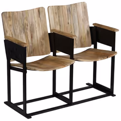 vidaXL Solid Mango Wood and Steel 2-Seater Bench 102x55x83cm Entryway Seat - Additional view 10