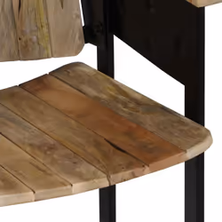 vidaXL Solid Mango Wood and Steel 2-Seater Bench 102x55x83cm Entryway Seat - Additional view 6