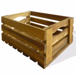 vidaXL Solid Acacia Wood 2 Piece Apple Crate Set Fruit Garden Storage Box - Additional view 3
