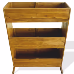 vidaXL Solid Acacia Wood 3-Tier Garden Raised Bed Outdoor Flower Raised Bed