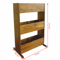 vidaXL Solid Acacia Wood 3-Tier Garden Raised Bed Outdoor Flower Raised Bed - Additional view 5