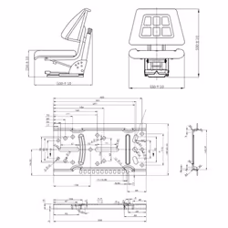 vidaXL Tractor Seat with Suspension Black Farming Machine Digger Dumper Part - Additional view 7