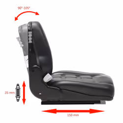vidaXL Forklift & Tractor Seat with Suspension and Adjustable Backrest Seat - Additional view 7
