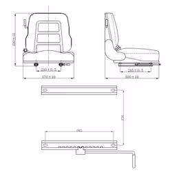 vidaXL Forklift & Tractor Seat with Suspension and Adjustable Backrest Seat - Additional view 8