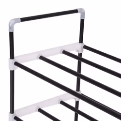vidaXL Shoe Rack with 4 Shelves Metal and Plastic Black Stand Organiser Unit - Additional view 4
