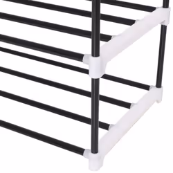 vidaXL Shoe Rack with 4 Shelves Metal and Plastic Black Stand Organiser Unit - Additional view 5