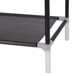 vidaXL Shoe Rack with 8 Shelves Metal and Non-woven Fabric Black Stand Unit - Additional view 5