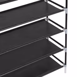 vidaXL Shoe Rack with 10 Shelves Metal and Non-woven Fabric Black Stand Unit - Additional view 4