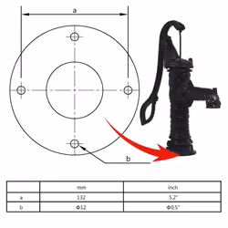 vidaXL Garden Hand Water Pump Cast Iron Well Farm Irrigation Outdoor Ornament - Additional view 5