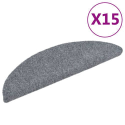 vidaXL 15x Self-adhesive Stair Mats Needle Punch 56x17x3 cm Light Grey Rugs