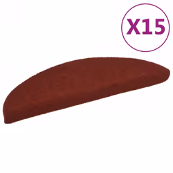 vidaXL 15x Self-adhesive Stair Mats Needle Punch 56x17x3cm Red Tread Rugs