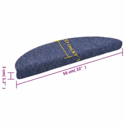 vidaXL 15x Self-adhesive Stair Mats Needle Punch 56x17x3cm Blue Tread Rugs