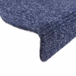 vidaXL 15x Self-adhesive Stair Mats Needle Punch 56x17x3cm Blue Tread Rugs - Additional view 5