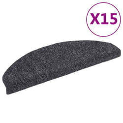 vidaXL 15x Self-adhesive Stair Mats Needle Punch 65x21x4cm Dark Grey Rugs