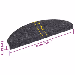 vidaXL 15x Self-adhesive Stair Mats Needle Punch 65x21x4cm Dark Grey Rugs