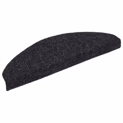 vidaXL 15x Self-adhesive Stair Mats Needle Punch 65x21x4cm Black Tread Rugs