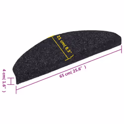 vidaXL 15x Self-adhesive Stair Mats Needle Punch 65x21x4cm Black Tread Rugs