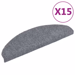 vidaXL 15x Self-adhesive Stair Mats Needle Punch 65x21x4cm Light Grey Rugs
