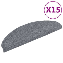 vidaXL 15x Self-adhesive Stair Mats Needle Punch 65x21x4cm Light Grey Rugs
