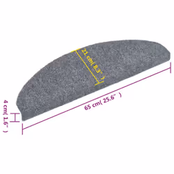 vidaXL 15x Self-adhesive Stair Mats Needle Punch 65x21x4cm Light Grey Rugs
