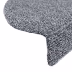 vidaXL 15x Self-adhesive Stair Mats Needle Punch 65x21x4cm Light Grey Rugs - Additional view 5