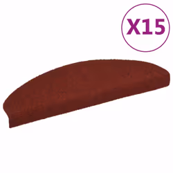 vidaXL 15x Self-adhesive Stair Mats Needle Punch 65x21x4cm Red Tread Rugs