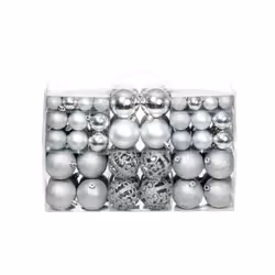 vidaXL Christmas Ball Set 100 Piece 3/4/6 cm Silver Tree Hanging Decoration