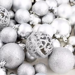 vidaXL Christmas Ball Set 100 Piece 3/4/6 cm Silver Tree Hanging Decoration - Additional view 5