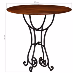 vidaXL Solid Wood Acacia Dining Table with Honey Finish 80x76 cm Wooden Table
