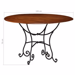 vidaXL Solid Wood Acacia Dining Table with Honey Finish 120x76 cm Wooden Table