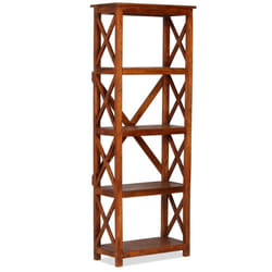vidaXL Solid Wood Acacia Bookshelf Honey Finish 60x30x160 cm Standing Shelf