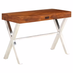 vidaXL Solid Wood Acacia Desk Honey Finish 110x50x76 cm Computer Writing Table - Additional view 10