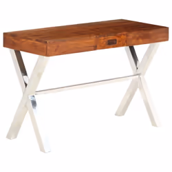 vidaXL Solid Wood Acacia Desk Honey Finish 110x50x76 cm Computer Writing Table - Additional view 9