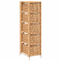 vidaXL Storage Unit with 5 Baskets 25.5x37x100cm Water Hyacinth Drawer Cabinet - Additional view 4