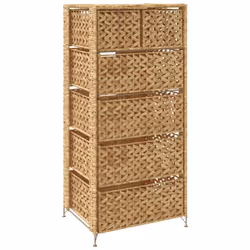vidaXL Storage Unit with 6 Baskets 47x37x100cm Water Hyacinth Drawer Cabinet - Additional view 5