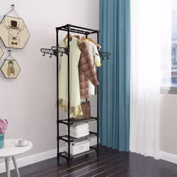 vidaXL Clothes Rack Steel and Non-woven Fabric 55x28.5x175cm Black Coat Stand