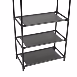 vidaXL Clothes Rack Steel and Non-woven Fabric 55x28.5x175cm Black Coat Stand - Additional view 6