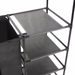 vidaXL Clothes Rack Steel and Non-woven Fabric Black Closet Organiser Stand - Additional view 5